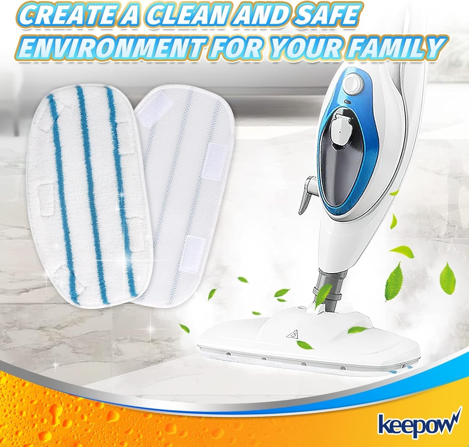 Durable & Washable Steam Mop Pads – Compatible with PurSteam 10-in-1 (5 Pack)