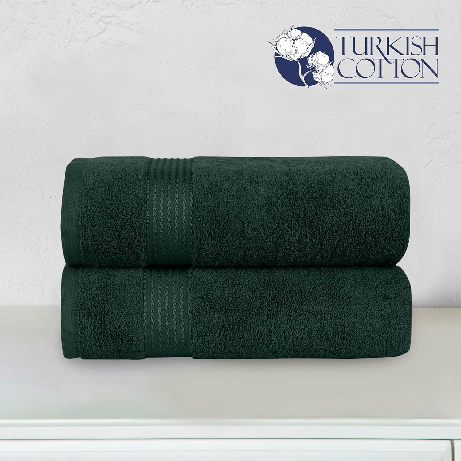 Premium Turkish Cotton 2 Pack Bath Towel Set – 27 x 54 inch, Luxurious Hotel Spa