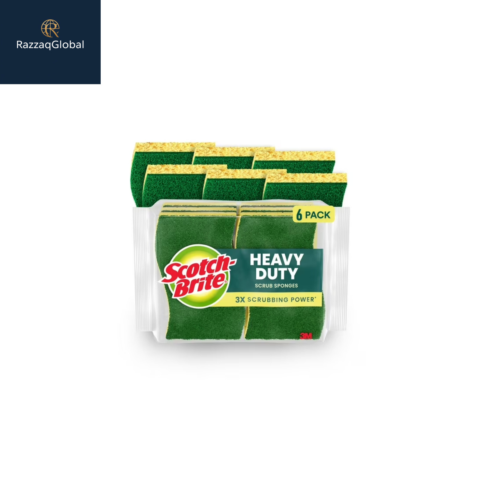 Scotch-Brite Heavy Duty Cleaning Scrub Sponge, 6 Dish Sponges