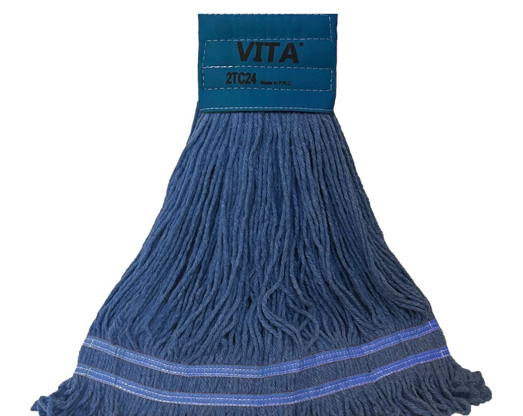 12 Blue or Green 9” Headband XLarge 32oz Mops Antimicrobial Blended Looped-End