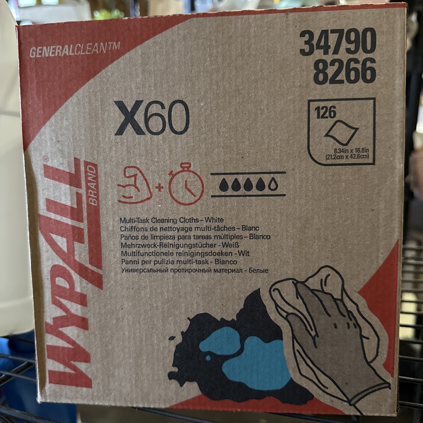Kimberly-Clark X60 All-Purpose Disposable Wiper – Box of 126 (34790)