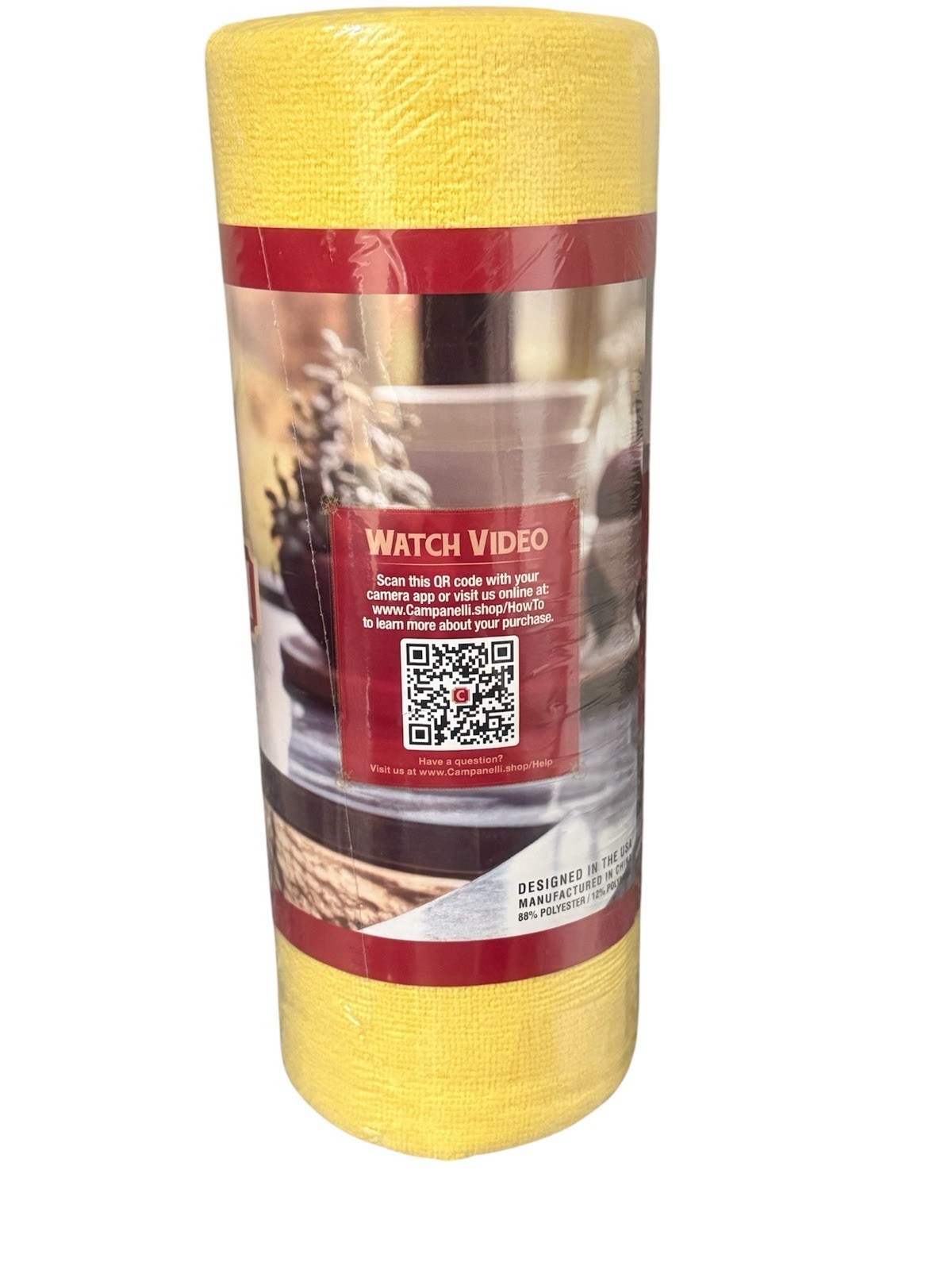 Campanelli 30pc Yellow Premium Microfiber Towel Roll For Kitchen & More