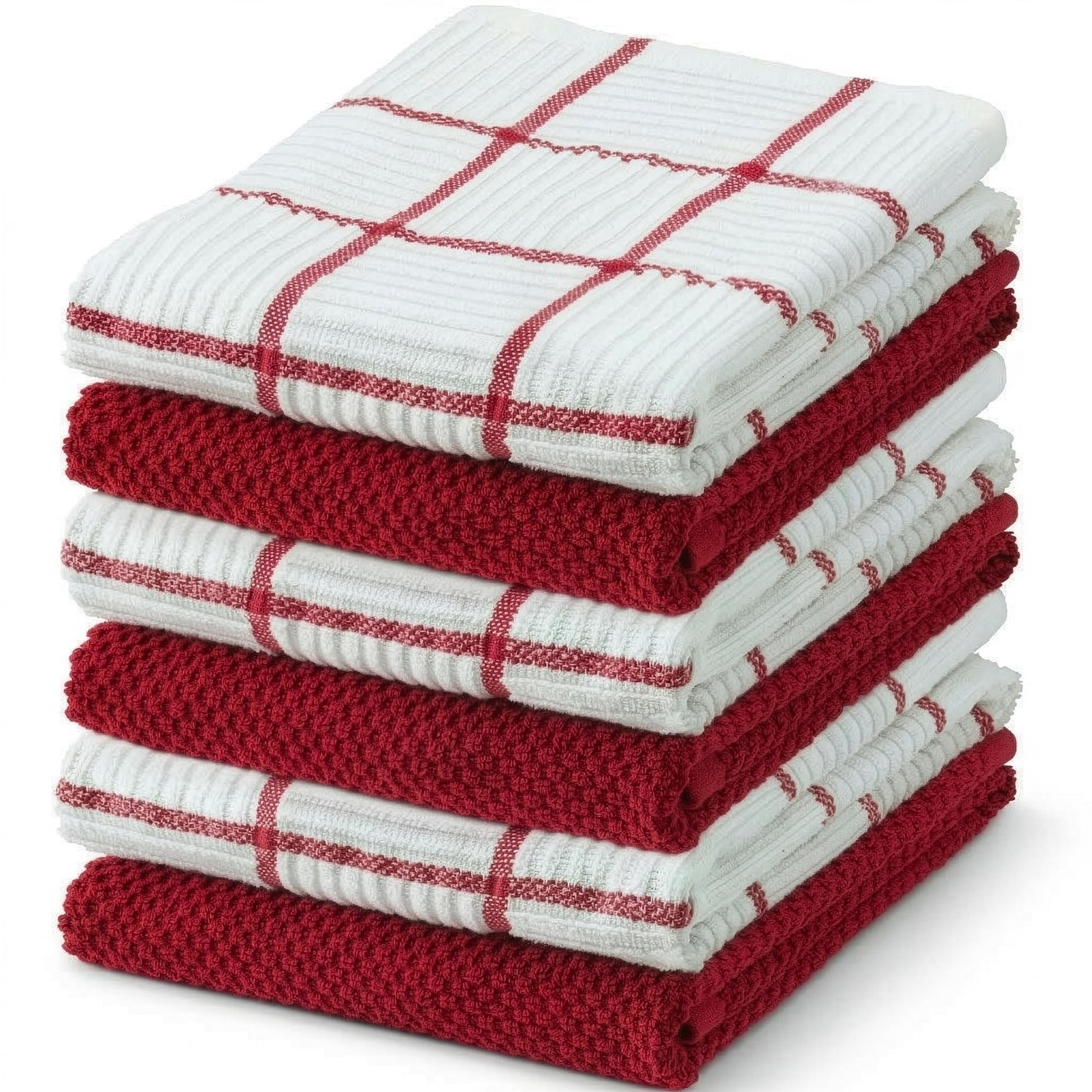 6 Pack Large Kitchen Towels, 16×27 inch Absorbent Dishcloths, 100% Cotton Cle…
