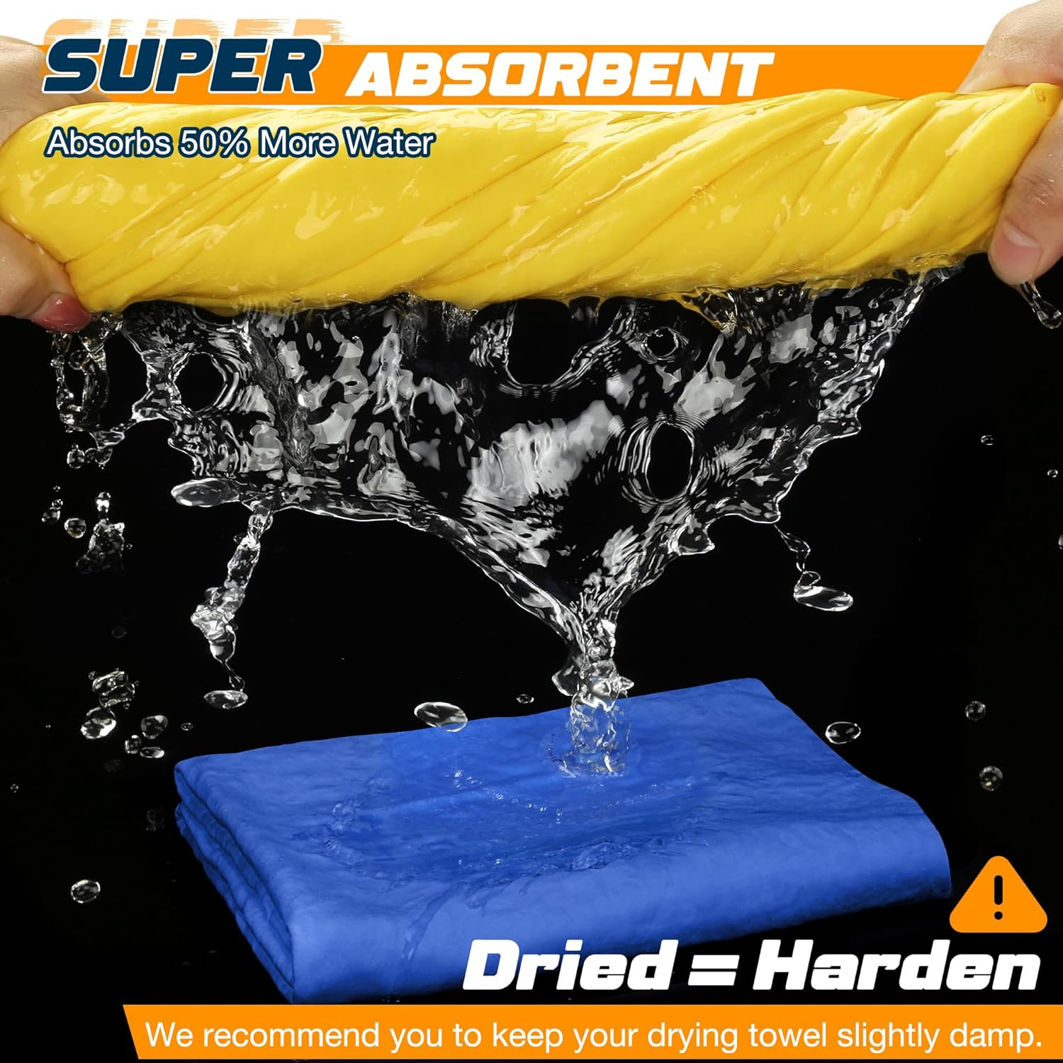 Premium Absorbent Car Drying Towel, 2 Pack 26”X17” Super Soft Shammy Towel for