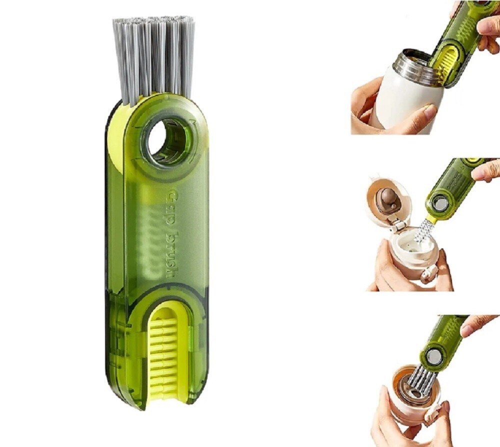 3-in-1 Cleaning Brush Set for Bottle, Cup, Lids & Straws – Multi-Use Cleaner Kit
