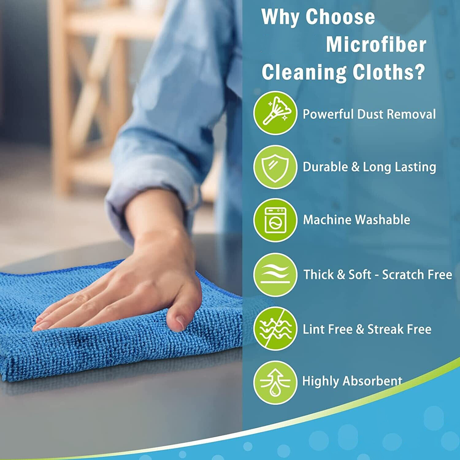 Microfiber Cleaning Cloth Set of 50 Towel Rag Car Polishing Detailing No-Scratch