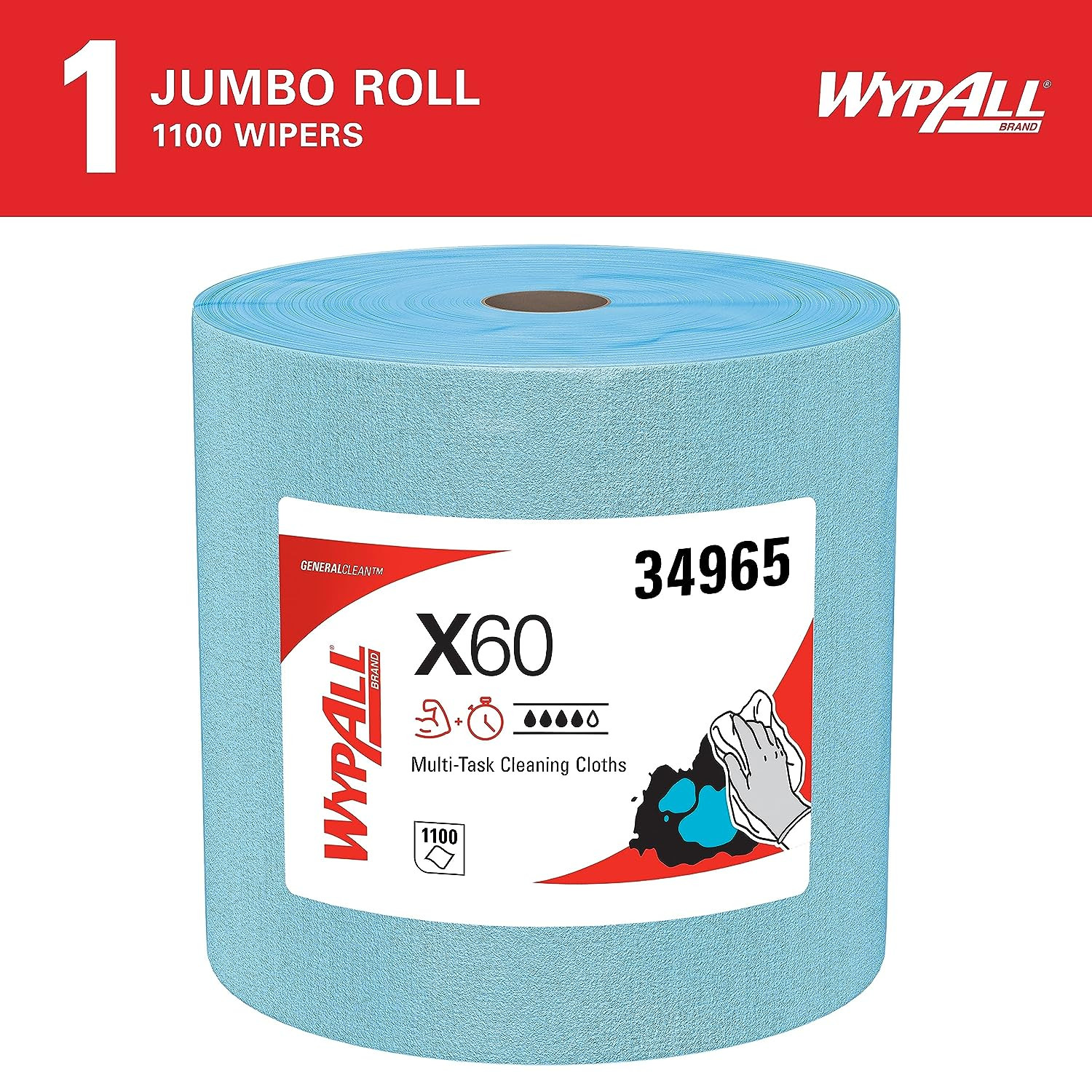 Generalclean X60 Cloths Multi-Task Cleaning Wipes, Jumbo (34965), Strong and Abs