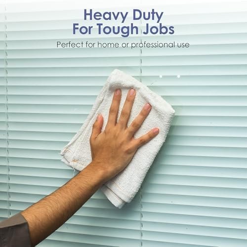 Terry Cloth Cleaning Rags (70 Pack), 100% Cotton Shop Towels, Lint-Free & Abs…