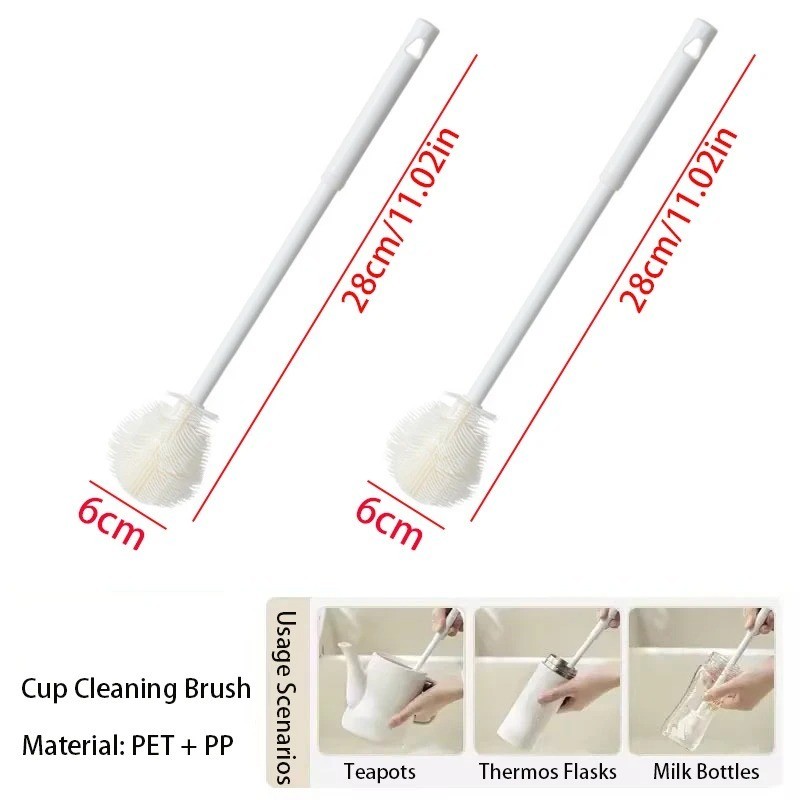 Long Handle Cup Brush,Kitchen Glass Bottle Cleaning Brush,Milk Bottle Tea Cup