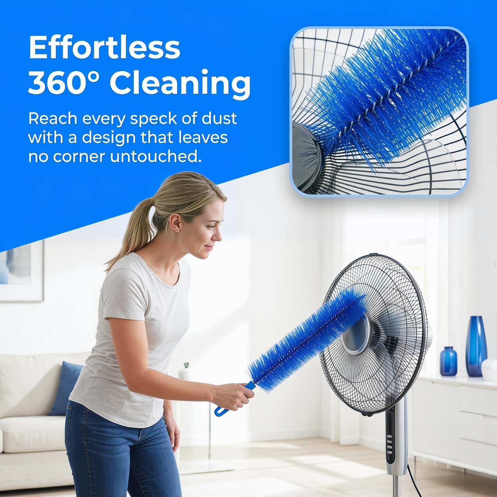 Generic Bendable Microfiber Head 2026 Fan Cleaner Brush Reusable Dust Remover
