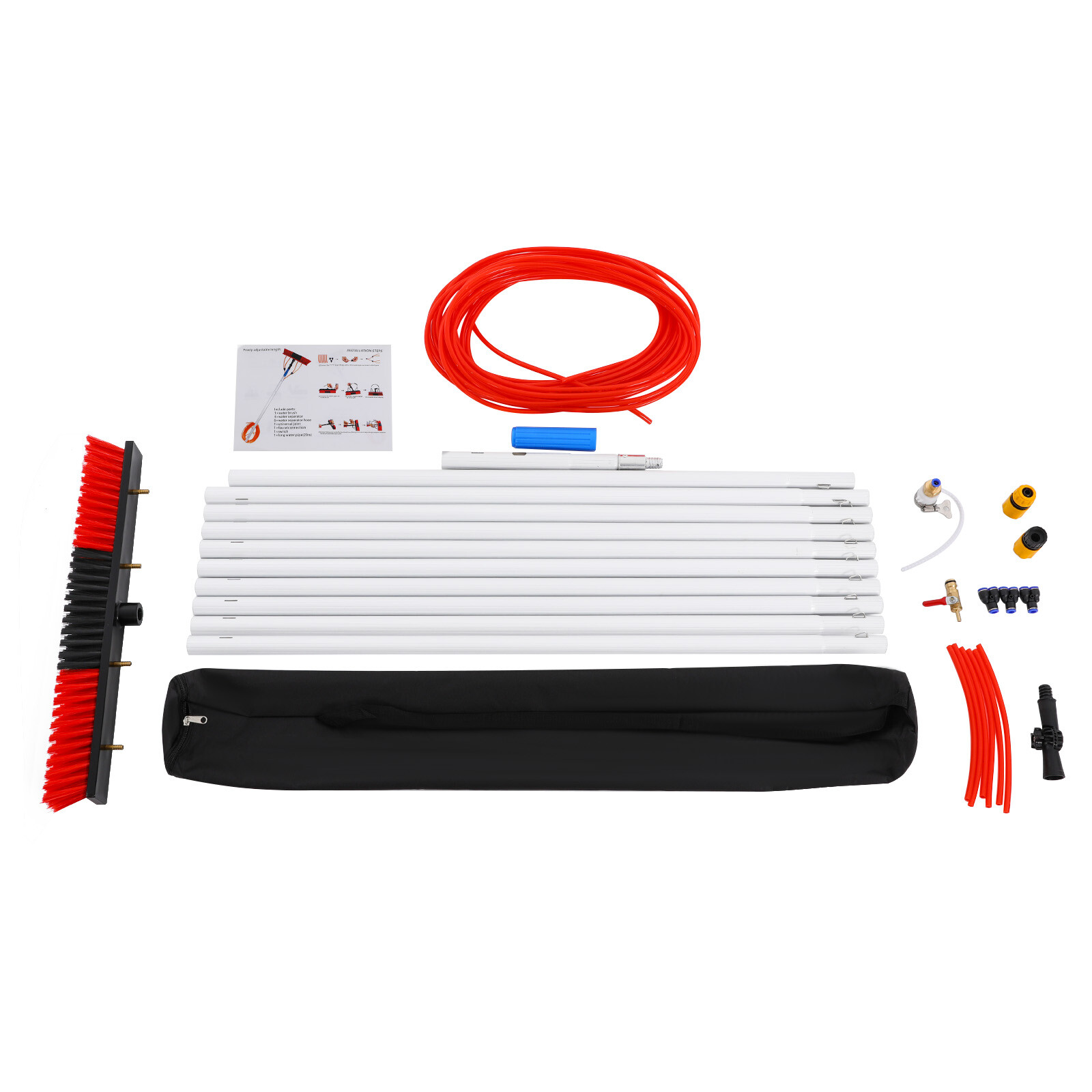 Solar Panel Cleaning Brush Kit 30.18ft Cleaning Equipment W/ 65.62ft Water Pipe