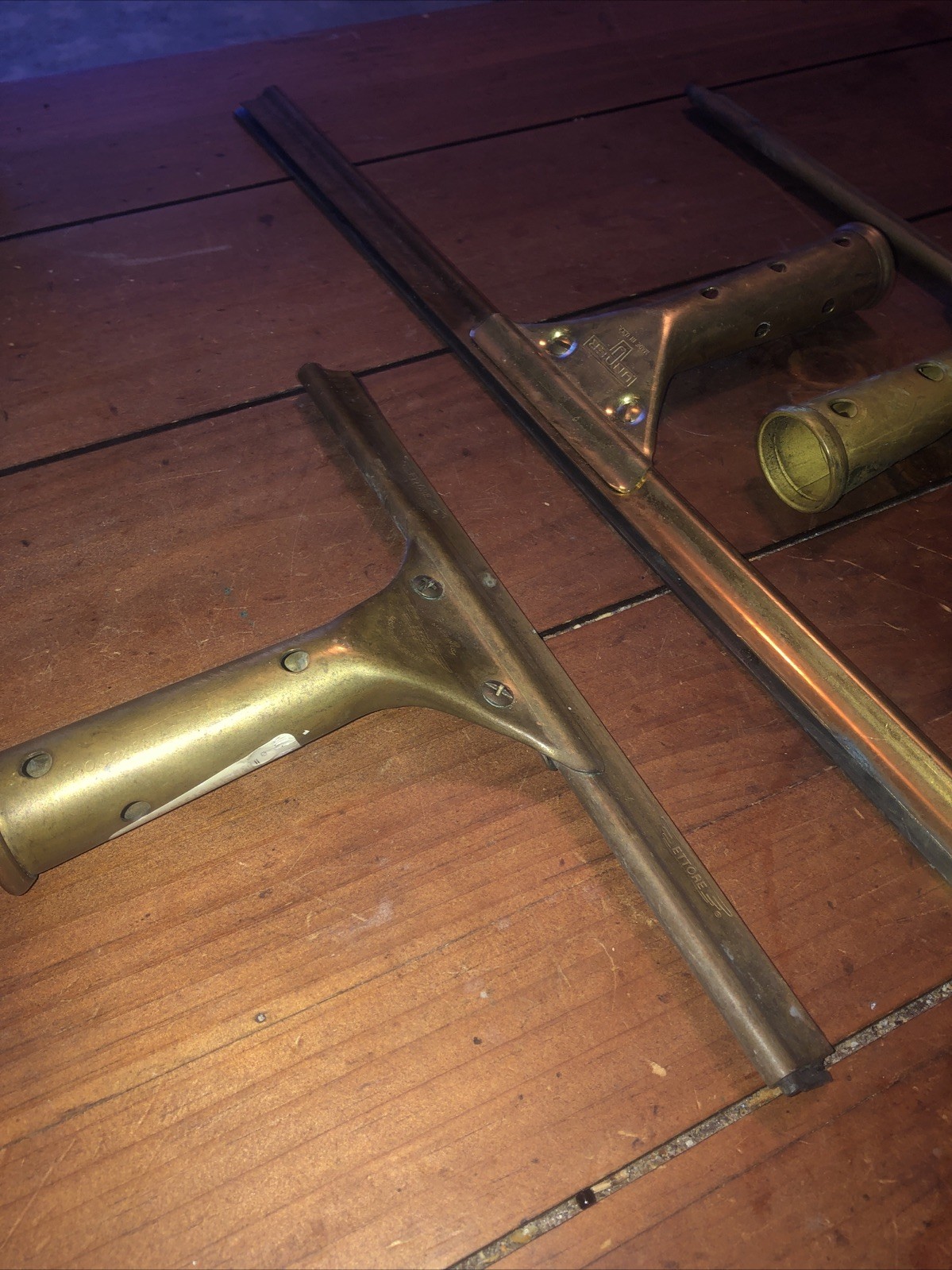 Lot 3 Brass Window Squeegee Unger Ettore 9” 16” 17”