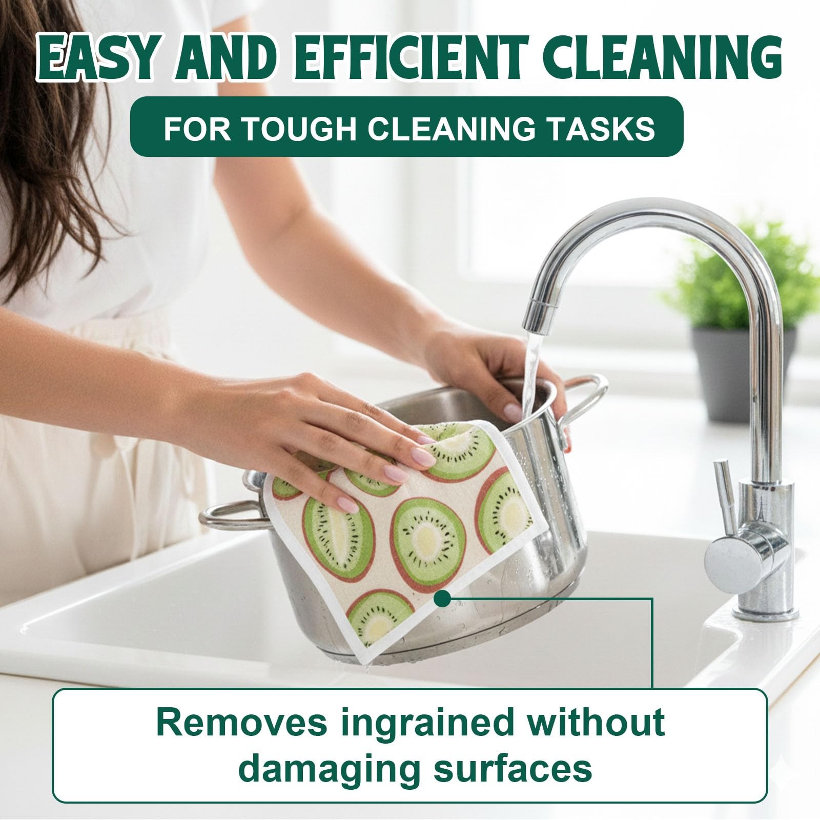 6 PCS Swedish Dishcloths For Kitchen Reusable Washable Super Absorbent Cloth