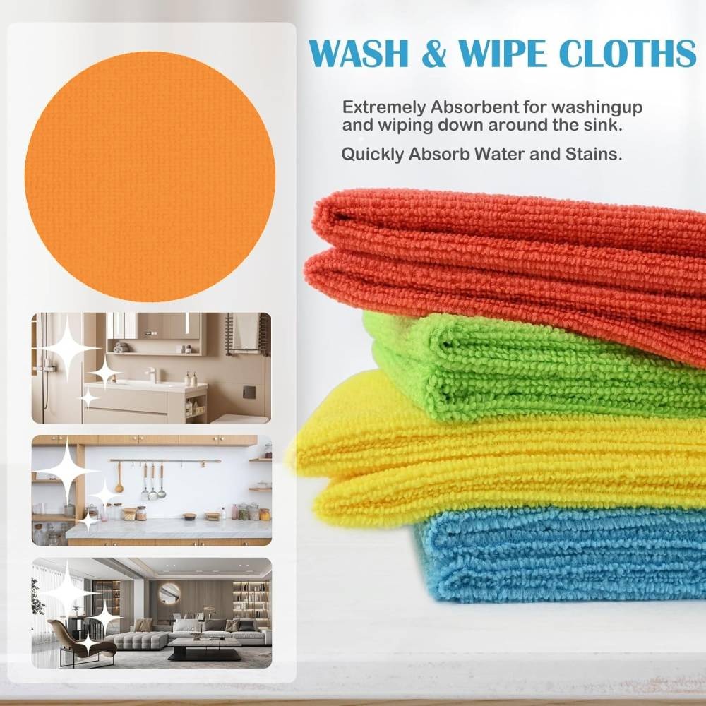 Set of 2/10/50 pcs Microfiber Cleaning Cloth Towel Rag Car Polishing Detailing