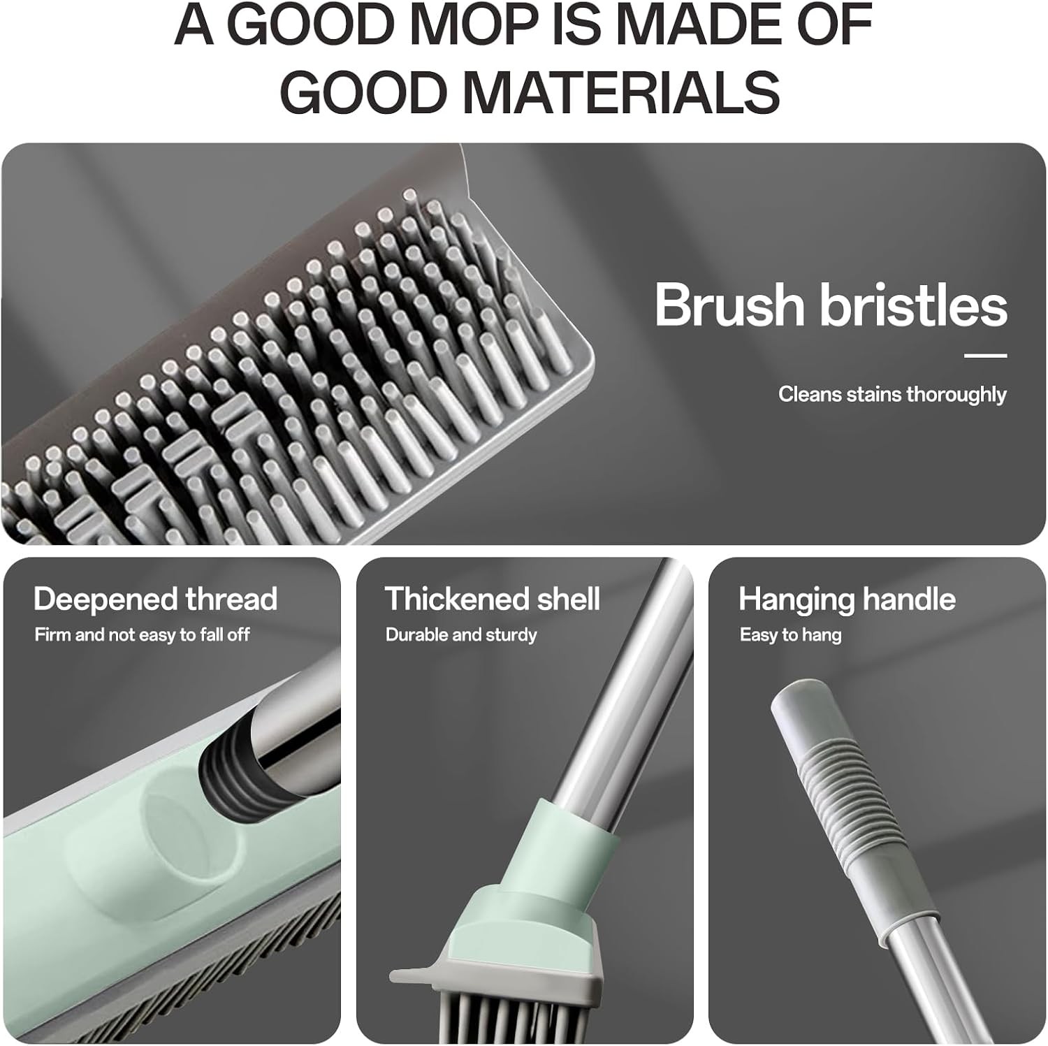 Pet Hair Rubber Broom with Squeegee for Carpet,Fur Remover Broom Carpet Rake for