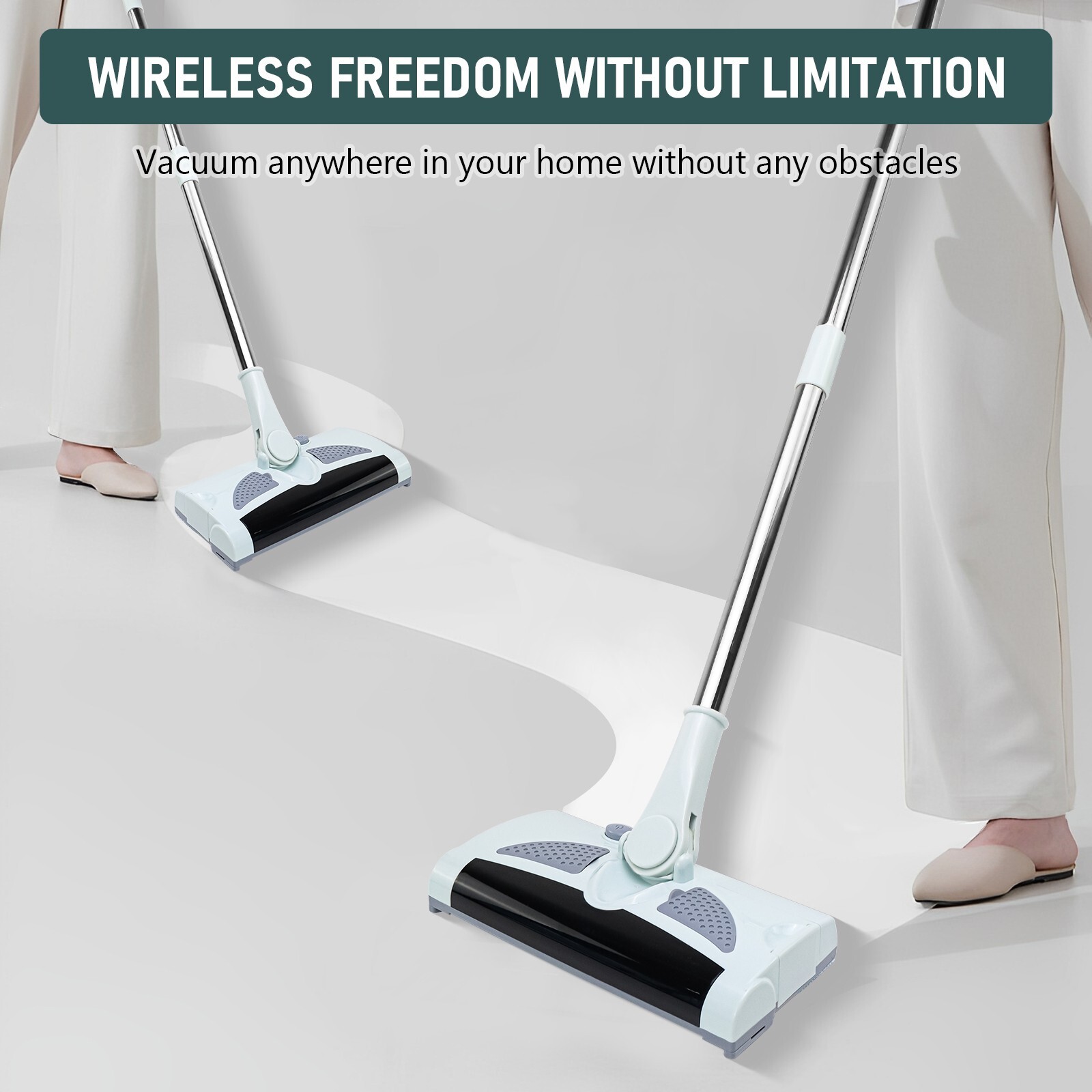 Electric 2 in 1 Carpet Sweeper Vacuum Floor Sweeper Electrostatic Lightweight