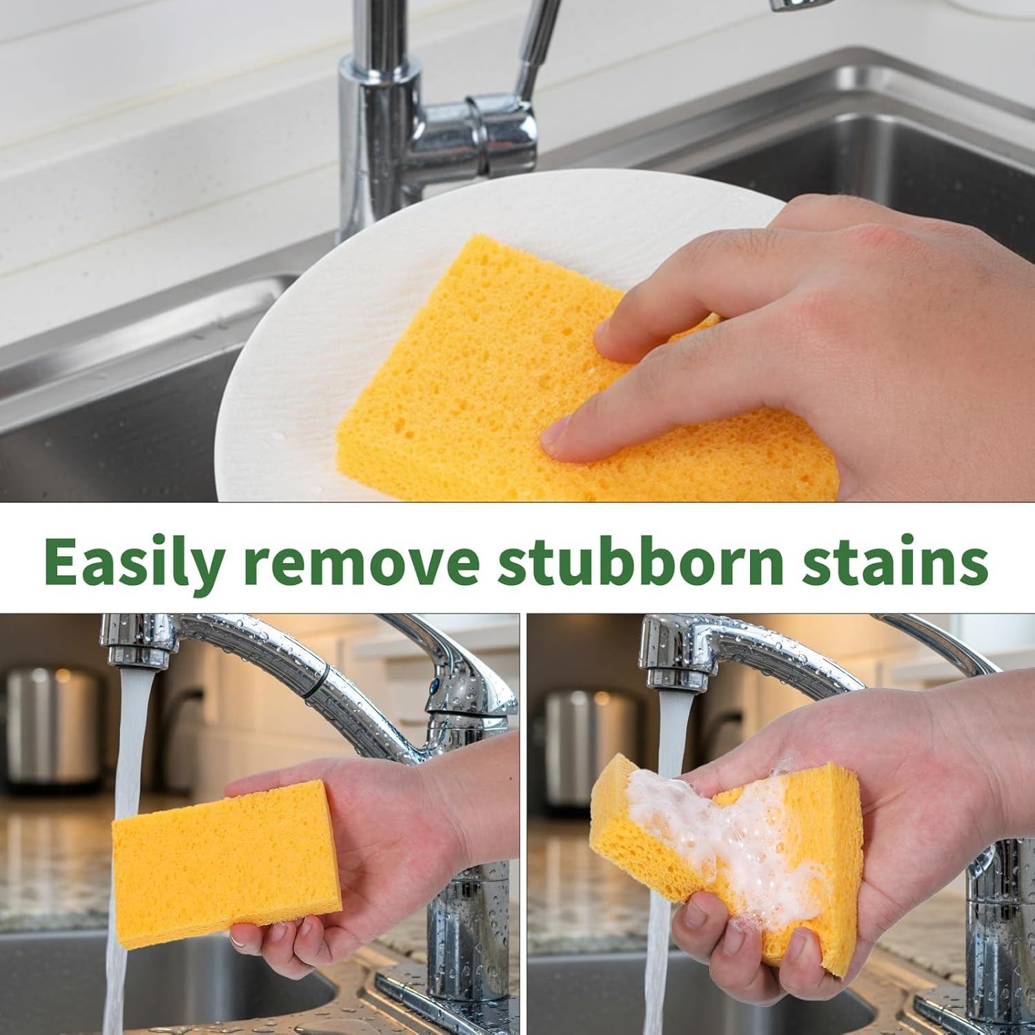 12 Pcs 4 Color Compressed Cleaning Sponge Reusable Non Scratch Cleaning Sponge f