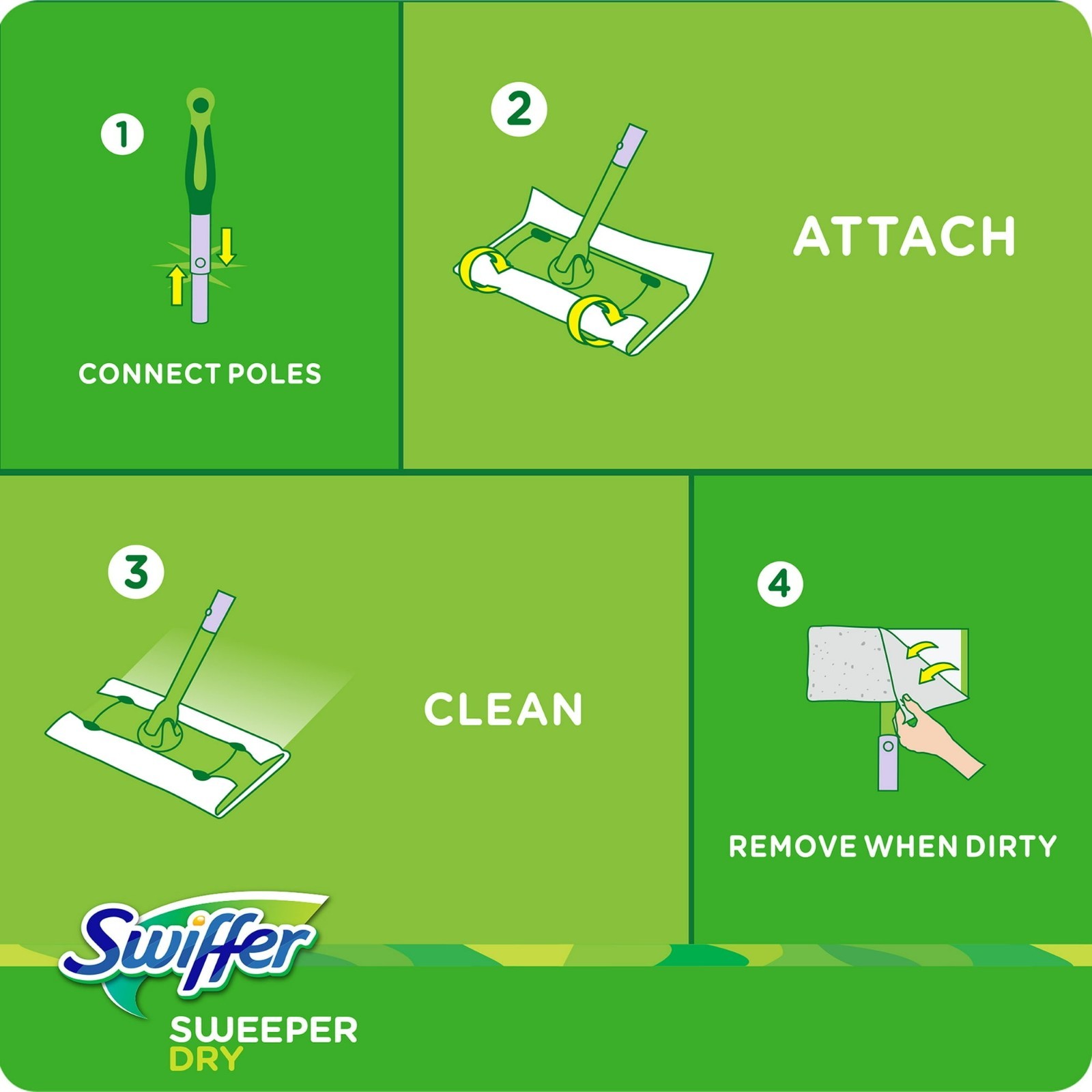 Swiffer Sweeper Pet Dry Refills 16ct Unscented Floor Mop Sweeping Pad Duster Clo