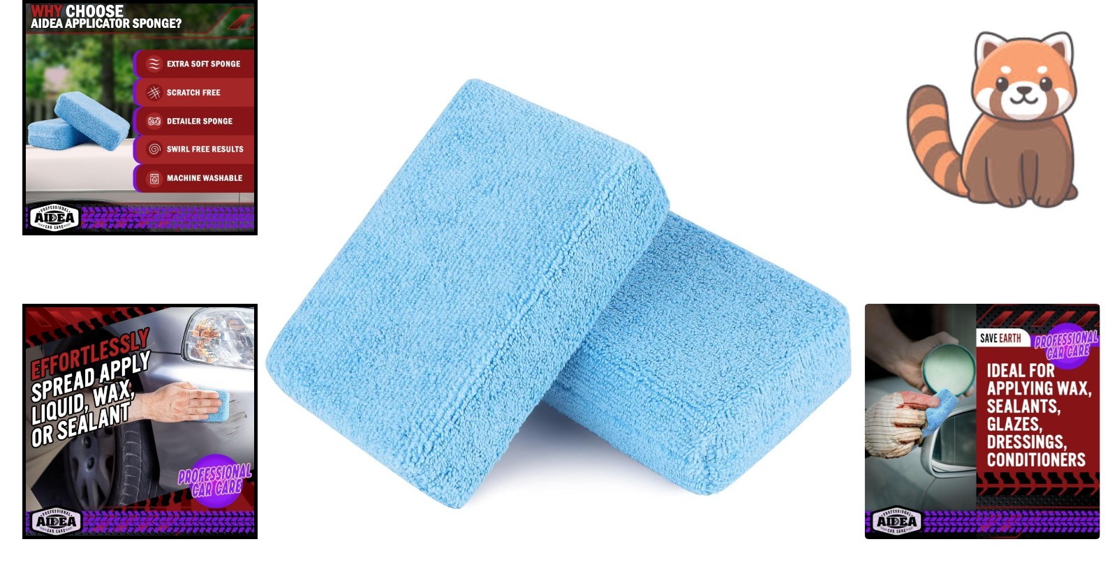Versatile 2-Pack Microfiber Applicator Pads for Automotive & Household Cleaning