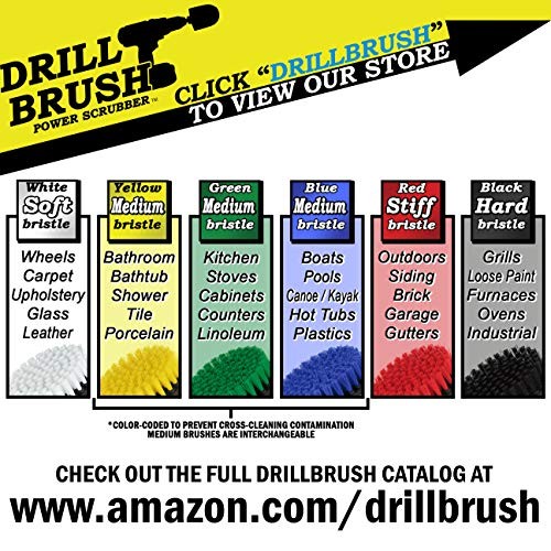 Multipurpose Cleaning Brush Set – Drill Brush White, Yellow, Green, Red, Black