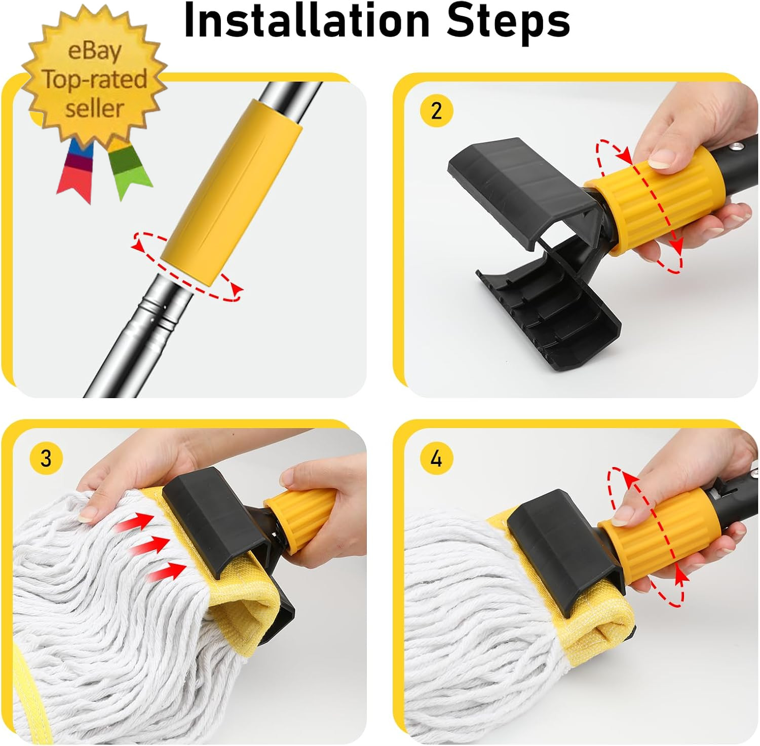 Heavy Duty String Wet Mop for Floor Cleaning, Commercial Industrial Cotton Mops