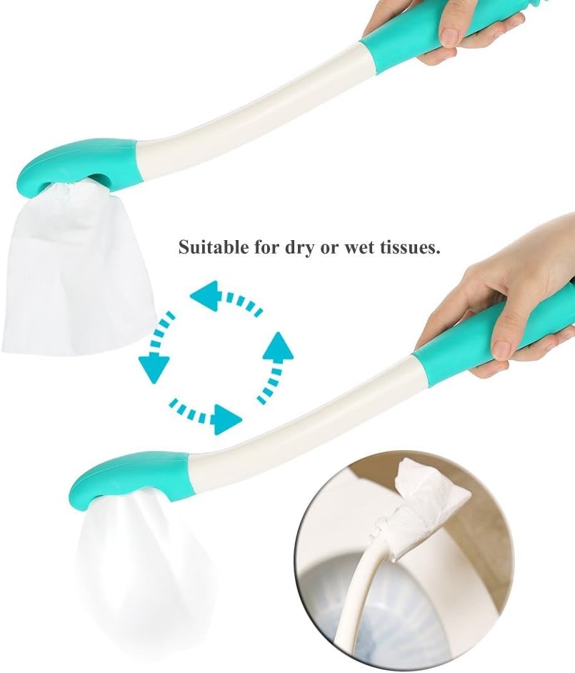 Bottom Wiper, Long Handle Reach fort Holder Toilet Paper Tissue Grip