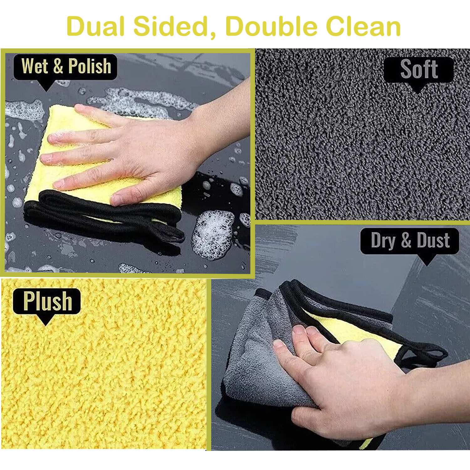 5-10 PCS Microfiber Cleaning Cloth Towel Rag Car Polishing No Scratch Detailing