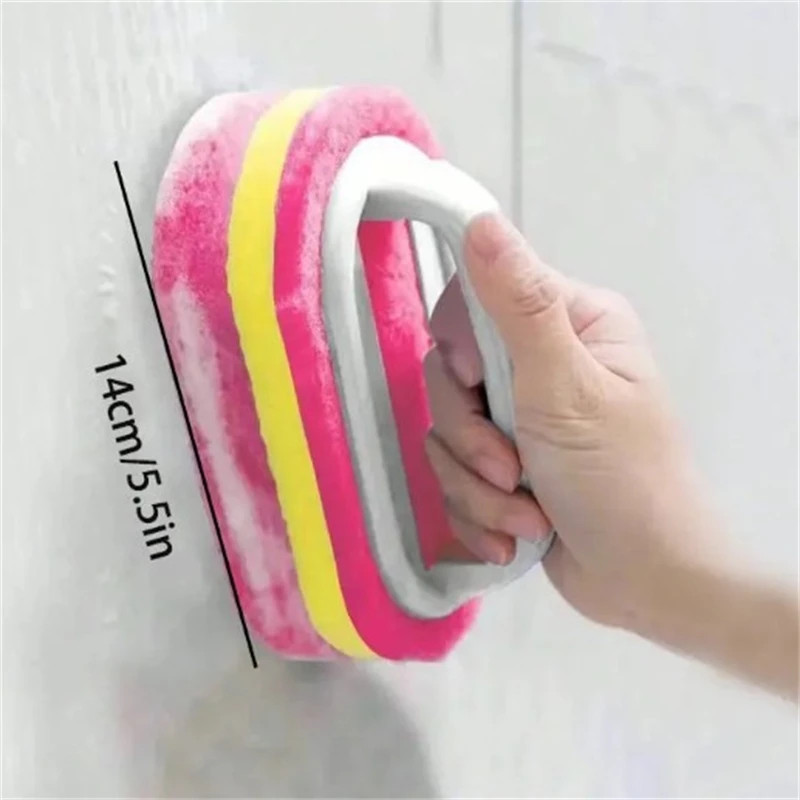 6/3/1Pcs Household Cleaning Brush with Handle Sponge High-Density Thick Scouring
