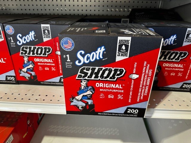 Scott Blue Pop-Up Box Shop Towels, 200/Box