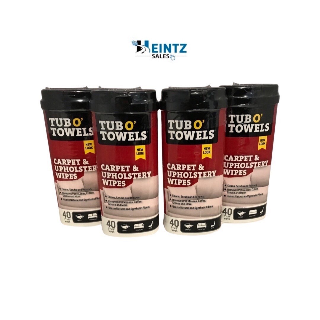 Tub O Towels TW40-CP (4) Heavy Duty Carpet & Upholstery 40 Count 7″x 8″ Wipes