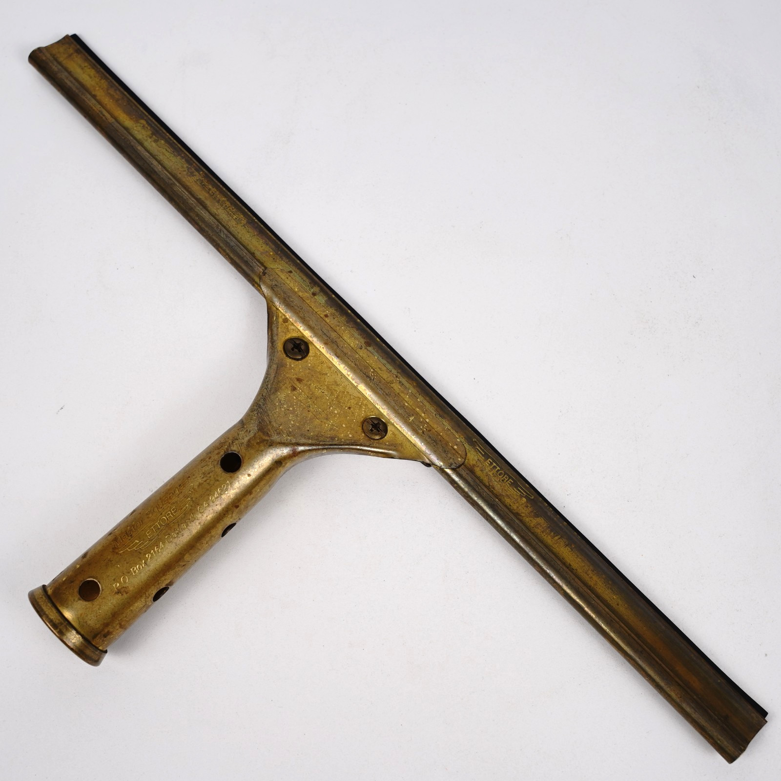 Vintage Ettore Brass Master Squeegee 13.5″ Window Cleaning Tool Made in USA