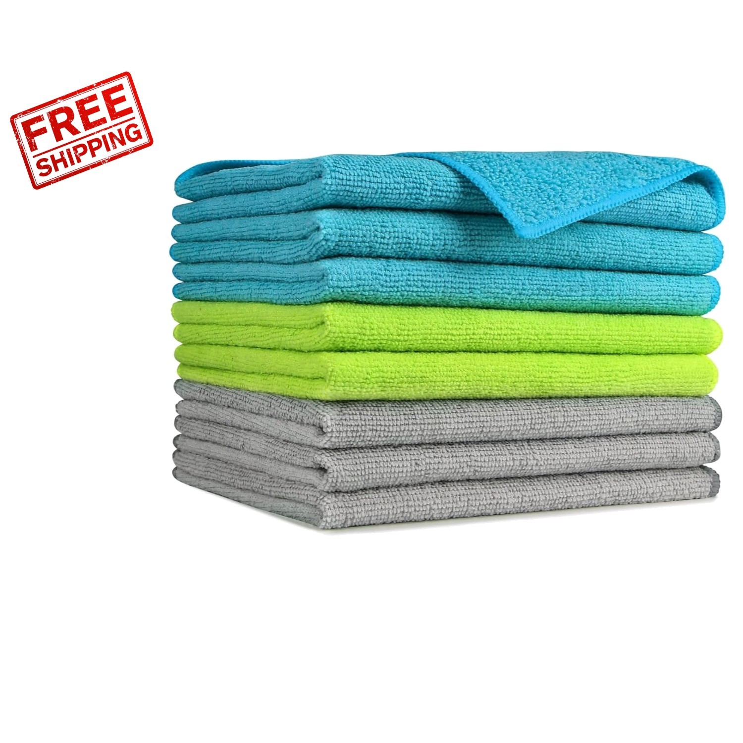 Versatile Microfiber Cleaning Cloths – 8PK, Streak-Free & Scratch-Free Design