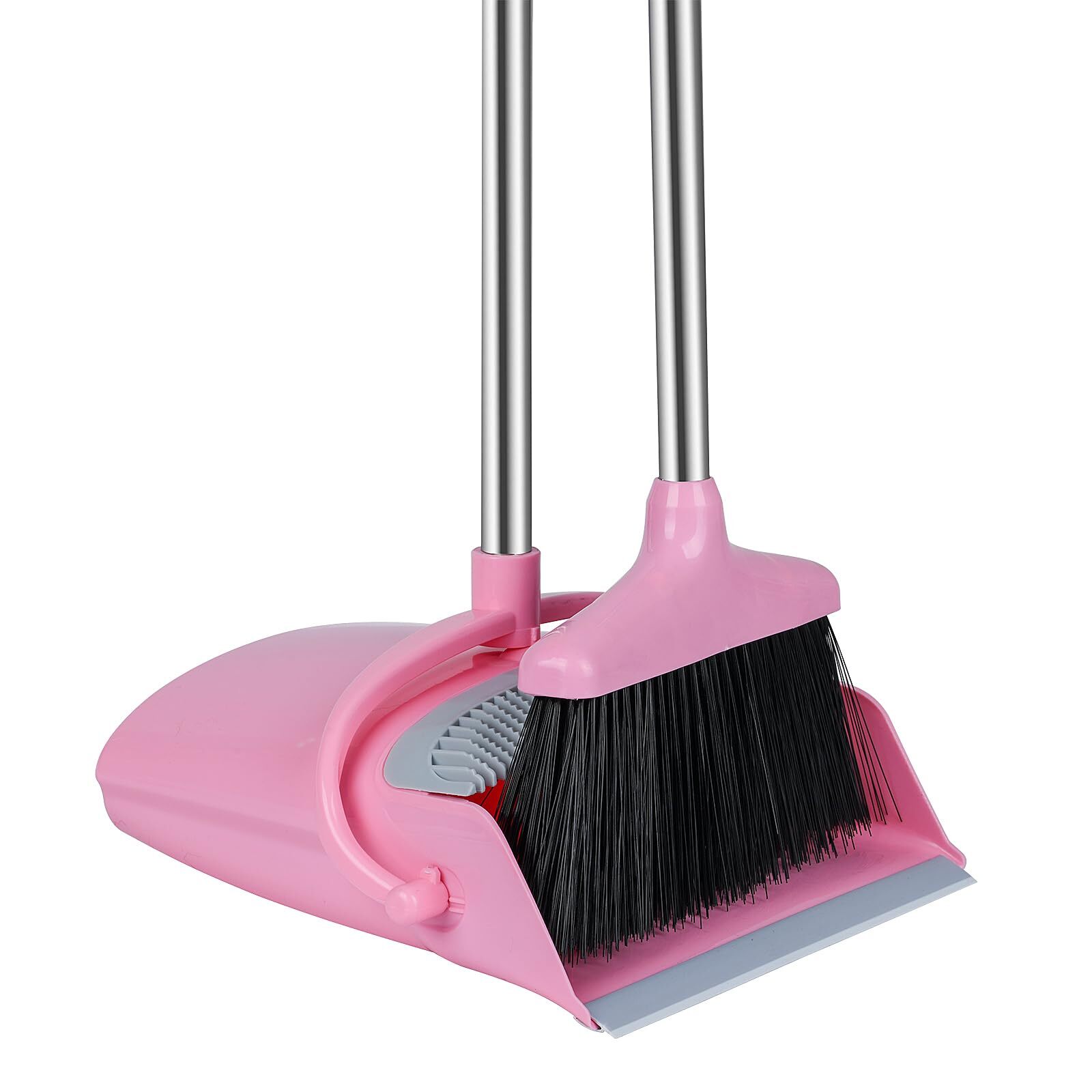 Pink Broom And Dustpan Set Broom With Dustpan Combo Set For Home Office Kitchen