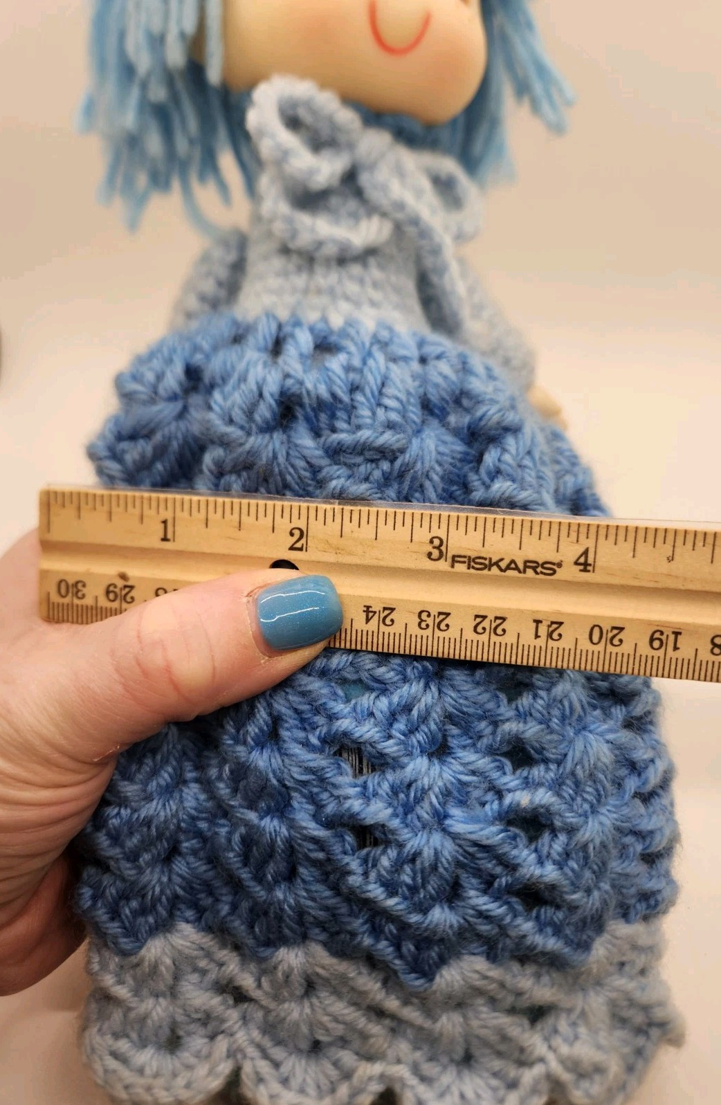 Viking Ind. Blue Feather Duster Strawberry Shortcake Doll w/Blue Crotchet Dress