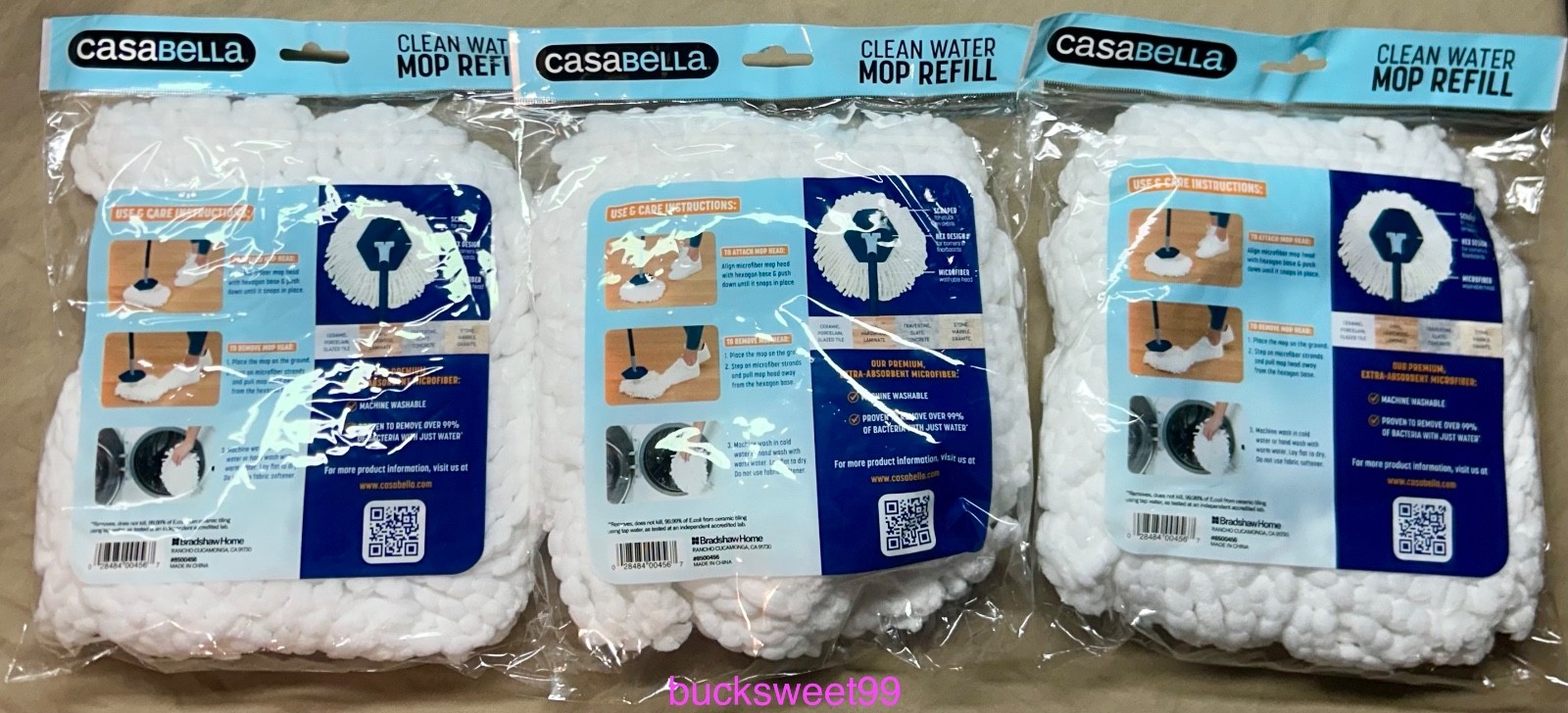 Casabella Clean Water Spin Mop Refill – 3 REFILLS