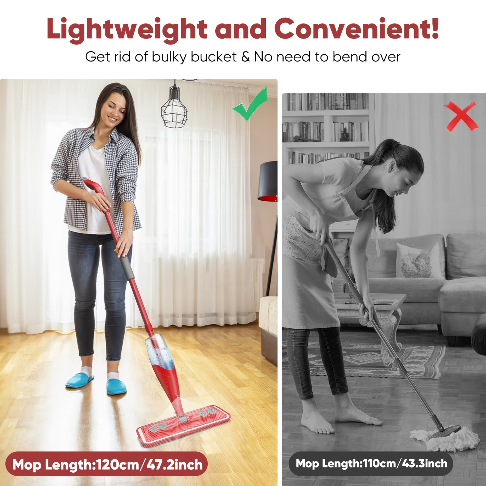 Microfiber Spray Mop for Floors Cleaning Wet Dry Floor Mops for Hardwood