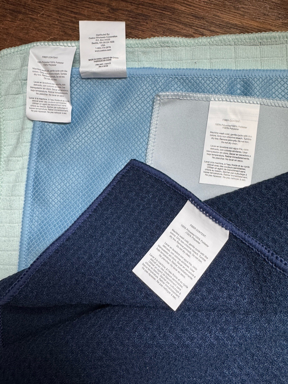 Set Of Four Microfiber Cleaning Cloths, Wood, Stainless Steel, Glass, & Utility