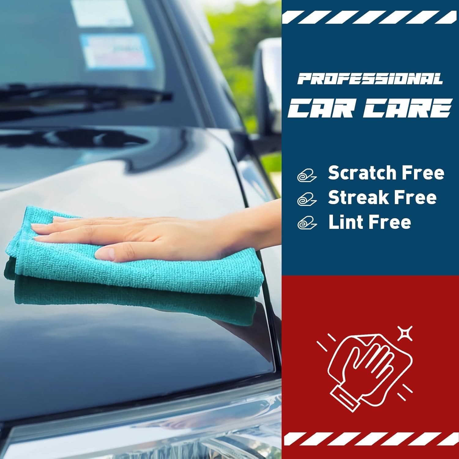 Microfiber Cleaning Cloth Set of 50 Towel Rag Car Polishing Detailing No-Scratch