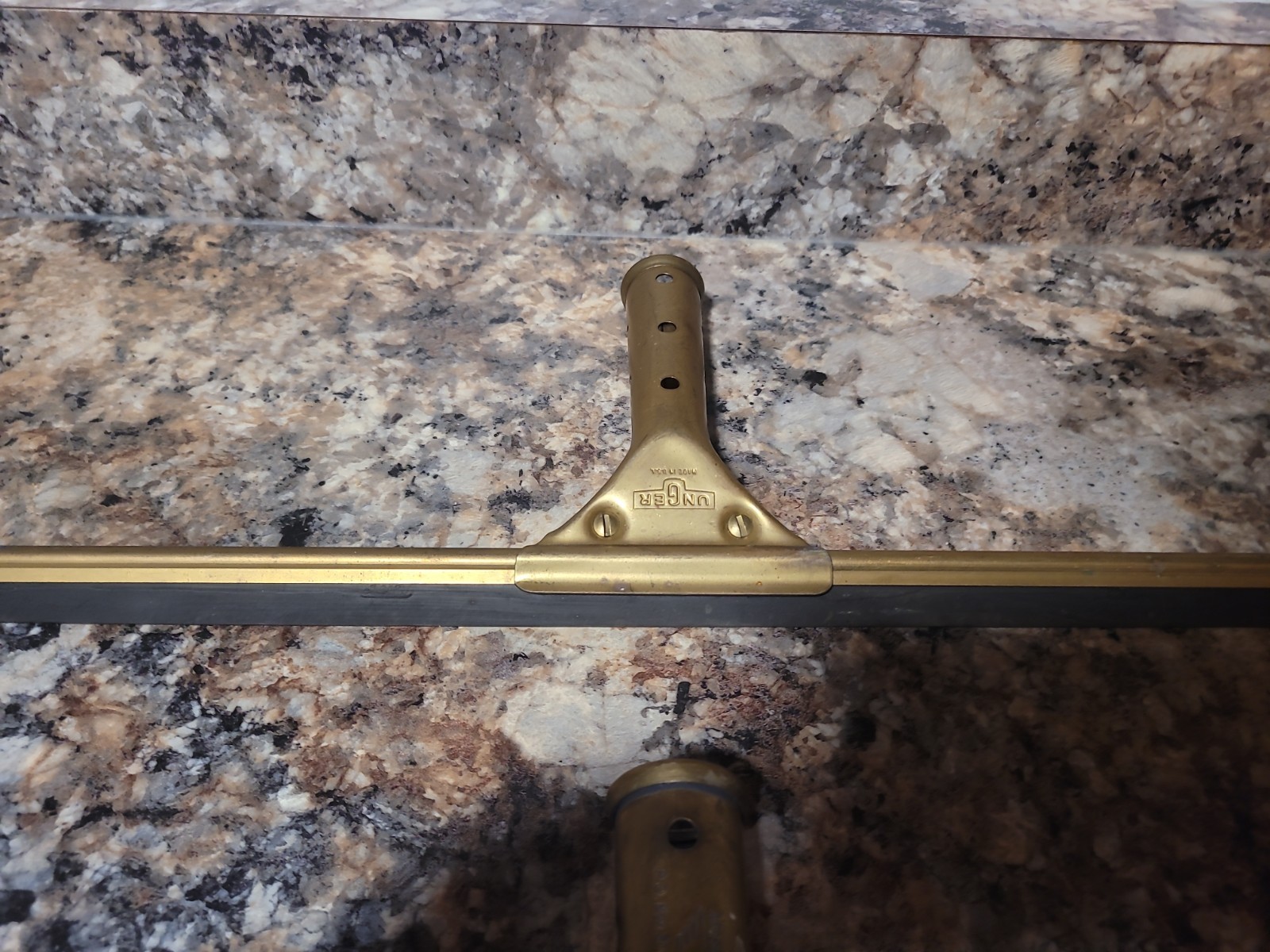 Unger Ettore Brass Handled Squeegee Lot Of 2 Sizes 17.5″ And 11.5″ Made In USA
