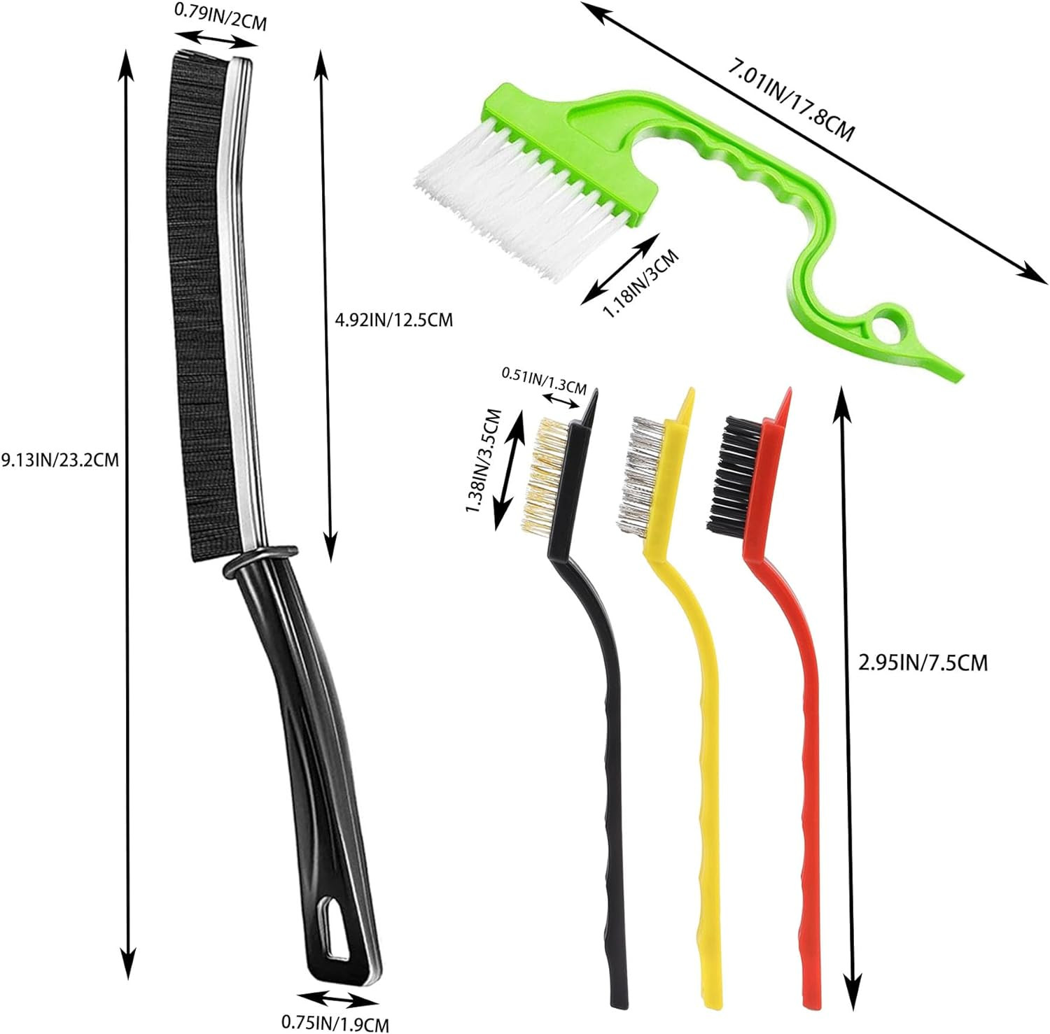 9 Pcs Hard Bristle Crevice Cleaning Brushes for Household Use, Gap Cleaning Brus
