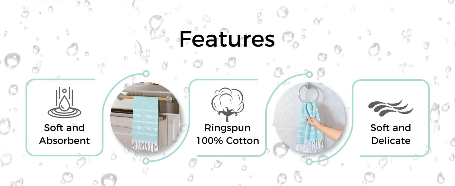 Hand Towels for Bathroom – 2-Pack,20×30 Inch-100% Cotton,Turkish Bathroom Hand