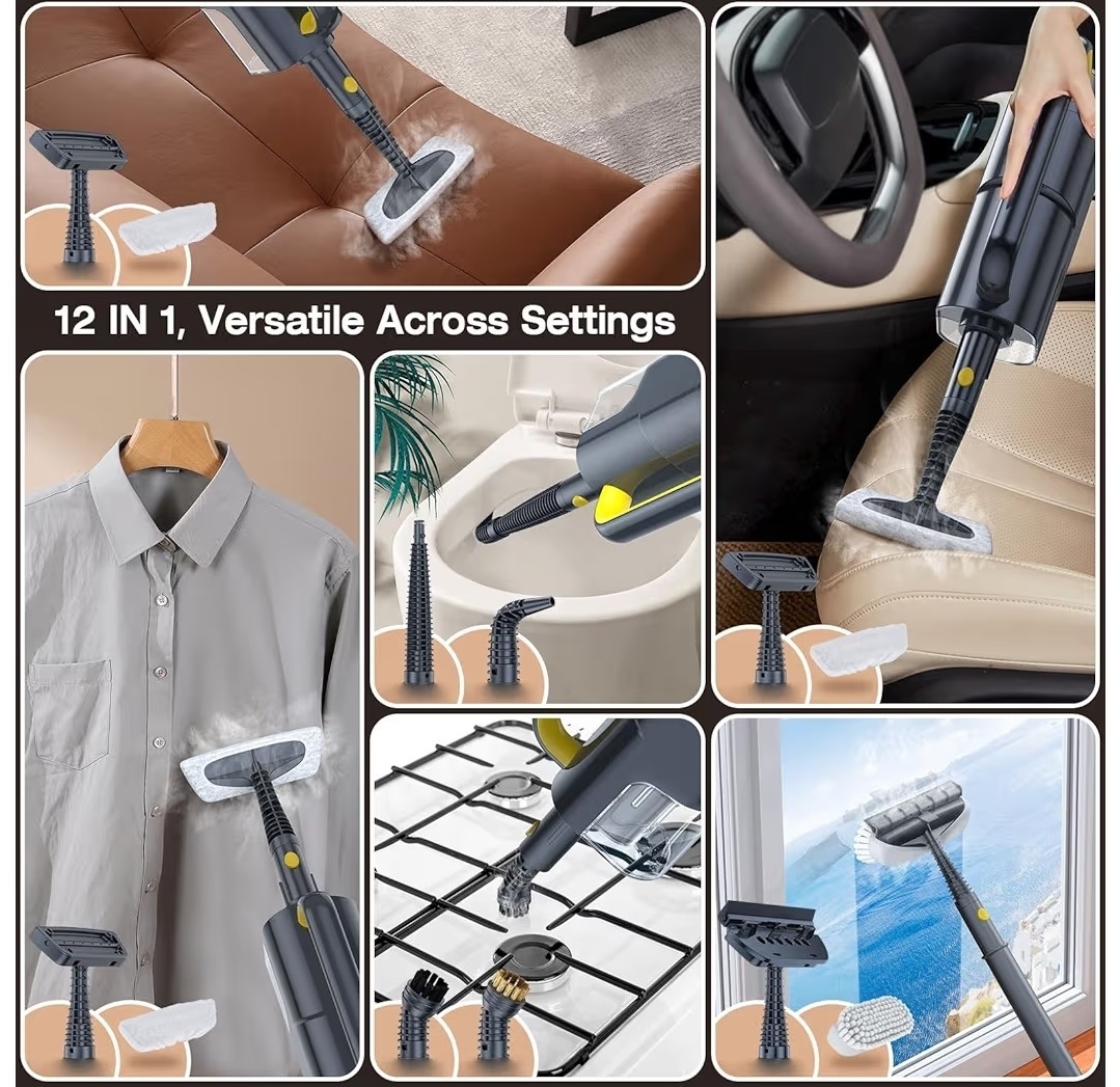 Scrub Wiz Steam Mop With Detachable Handheld Steamer 10 In 1 Quick 10 Sec. Heat