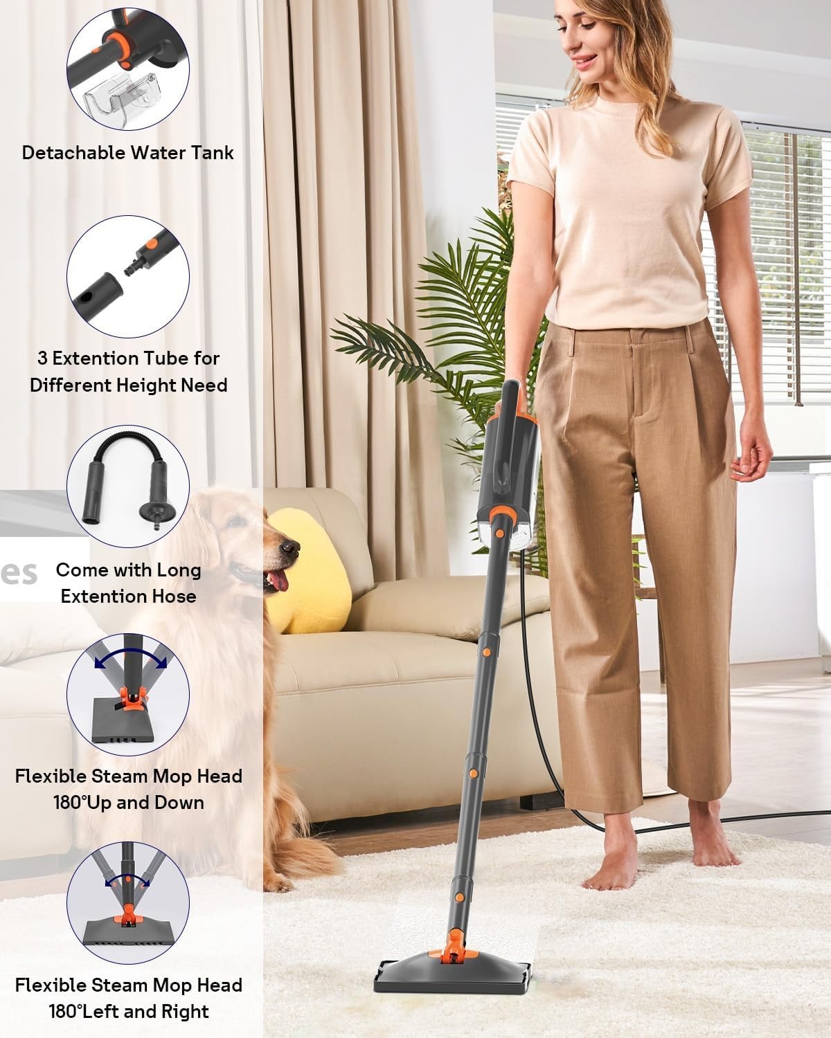HELPX Steam Mop Cleaner Detachable Handheld Steamer Multifunction *NEW IN BOX*