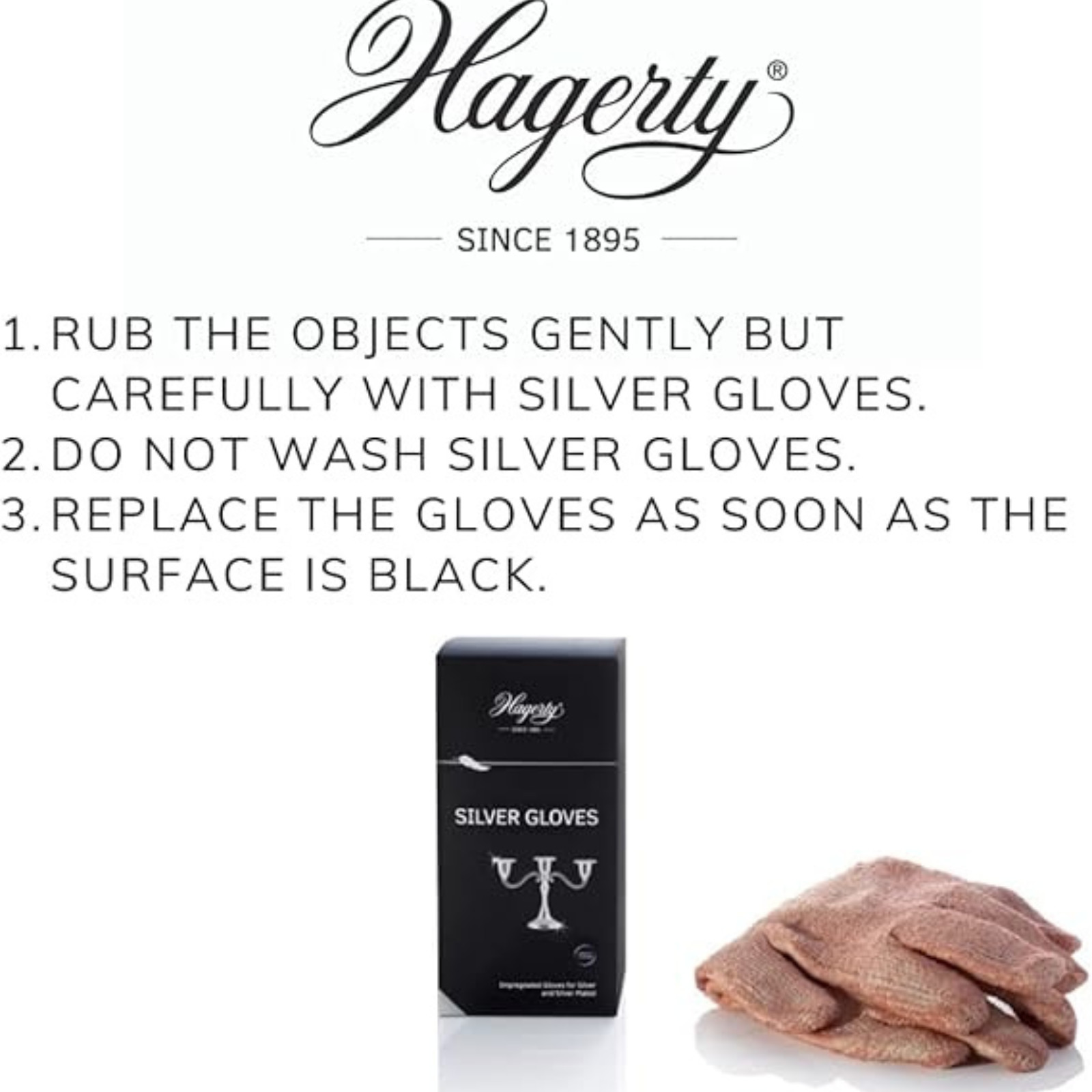 Hagerty Silver Gloves Polishing Cleaning Mitts Jewellery Cutlery Tarnish Removal