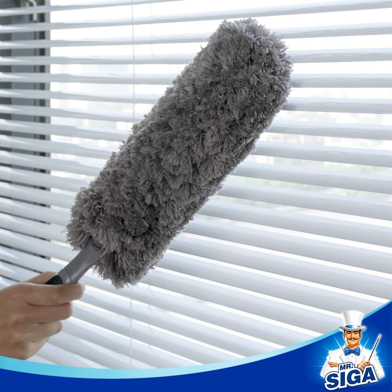 MR.SIGA Washable Microfiber Duster for Household Cleaning, Lint Free
