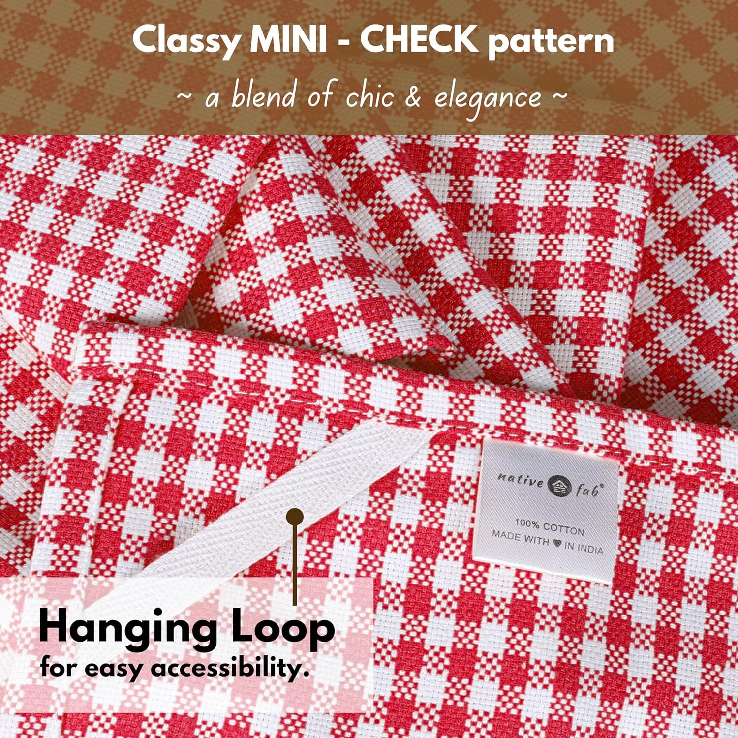 12 Pack Gingham Check Kitchen Towels 16″x26″ – Mini Plaid Cotton Dish Towels