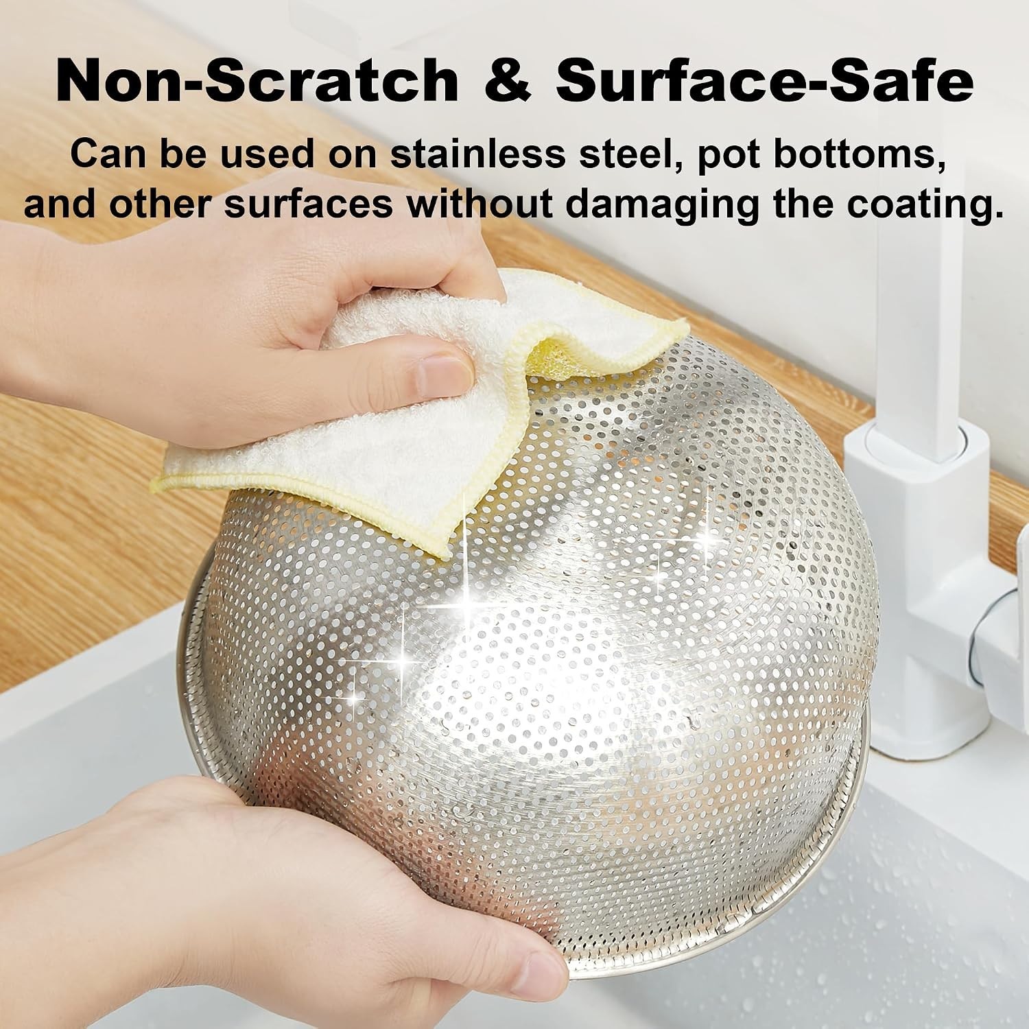 Gentle Non-Scratch Cleaning Rags – 6 Pack of Dual-Sided Microfiber Cloths