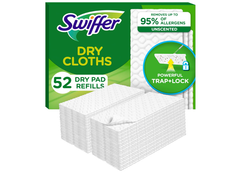 Swiffer Sweep Mop Dry Pads Refill 52 Ct Unscented Floor Cleaning Cloths Pack