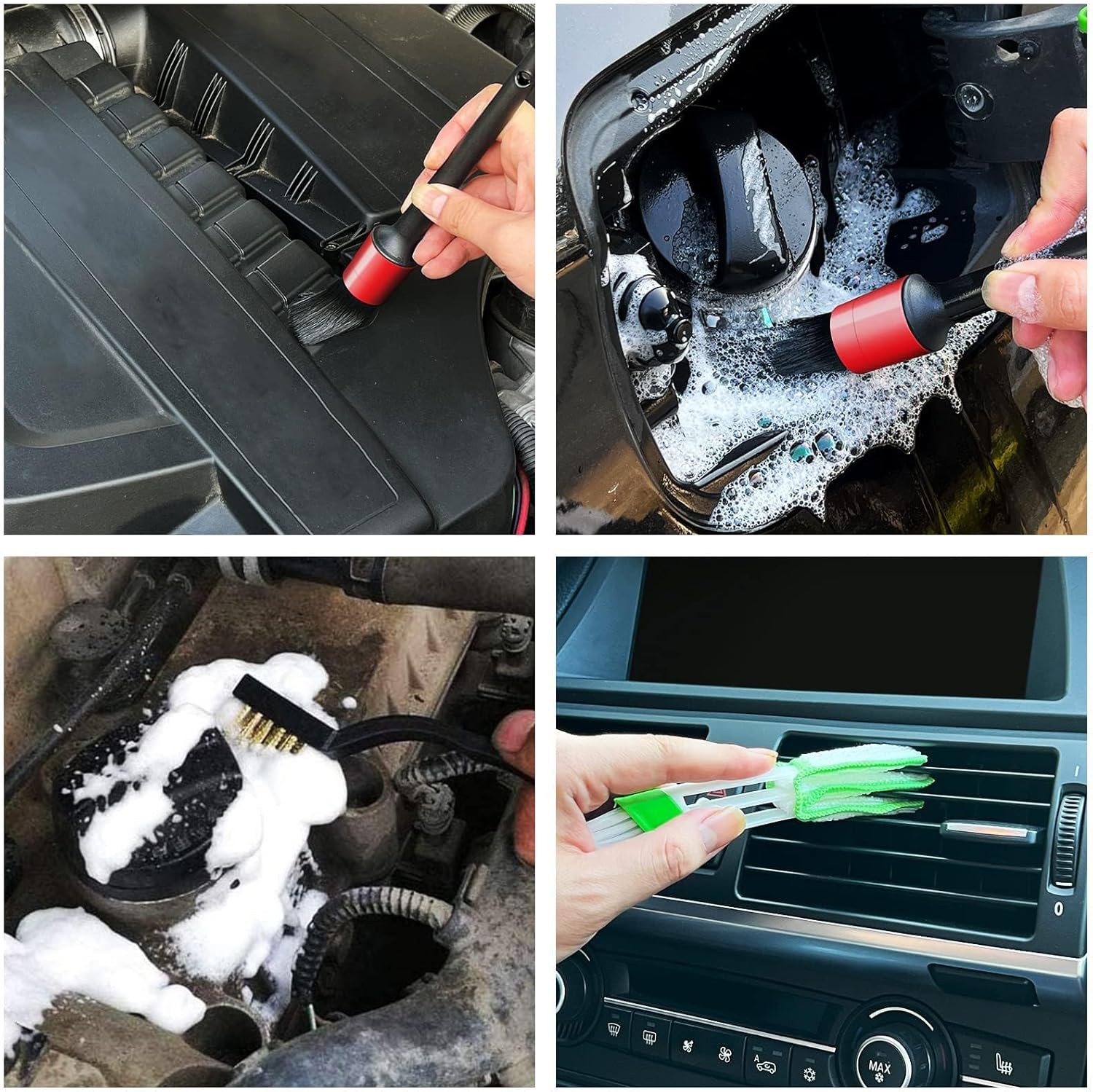 Car Detailing Brush Set Interior Cleaning Kit Soft Bristle Auto Dashboard Vent T