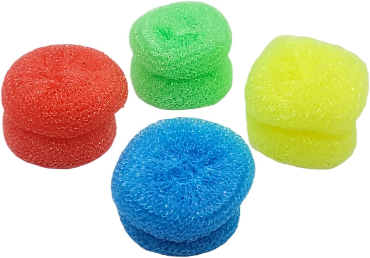 8PCS Scrubbing Pads Non Scratch Dish Scrubber Round Scouring Pad Assorted Color